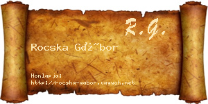 Rocska Gábor névjegykártya